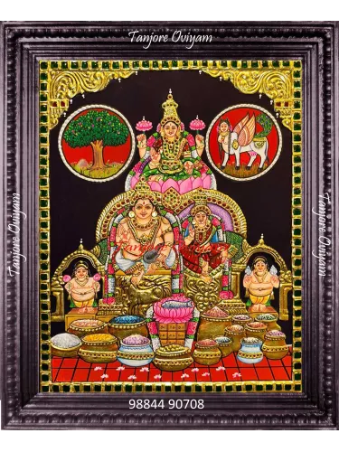  Kubera and Lakshmi Tanjore Painting